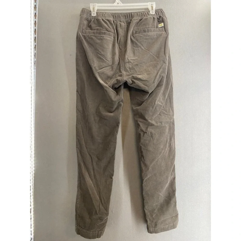 Vuori Optimist Mens MED Corduroy Drawstring Pants Gray Elastic Waist Straight